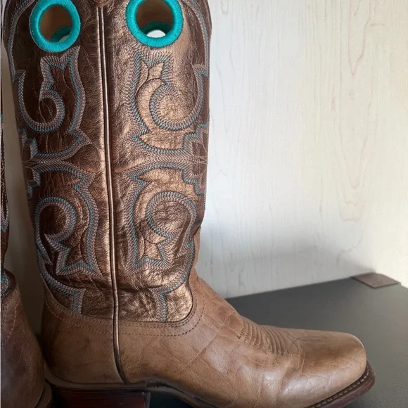 TECOVAS Brown Western Leather Boots size 7 - Picture 2 of 16